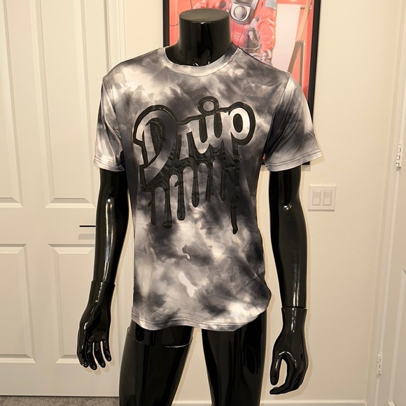 1 - Tie Dye Drip Tee - Black Sesame - Picture 1 of 4